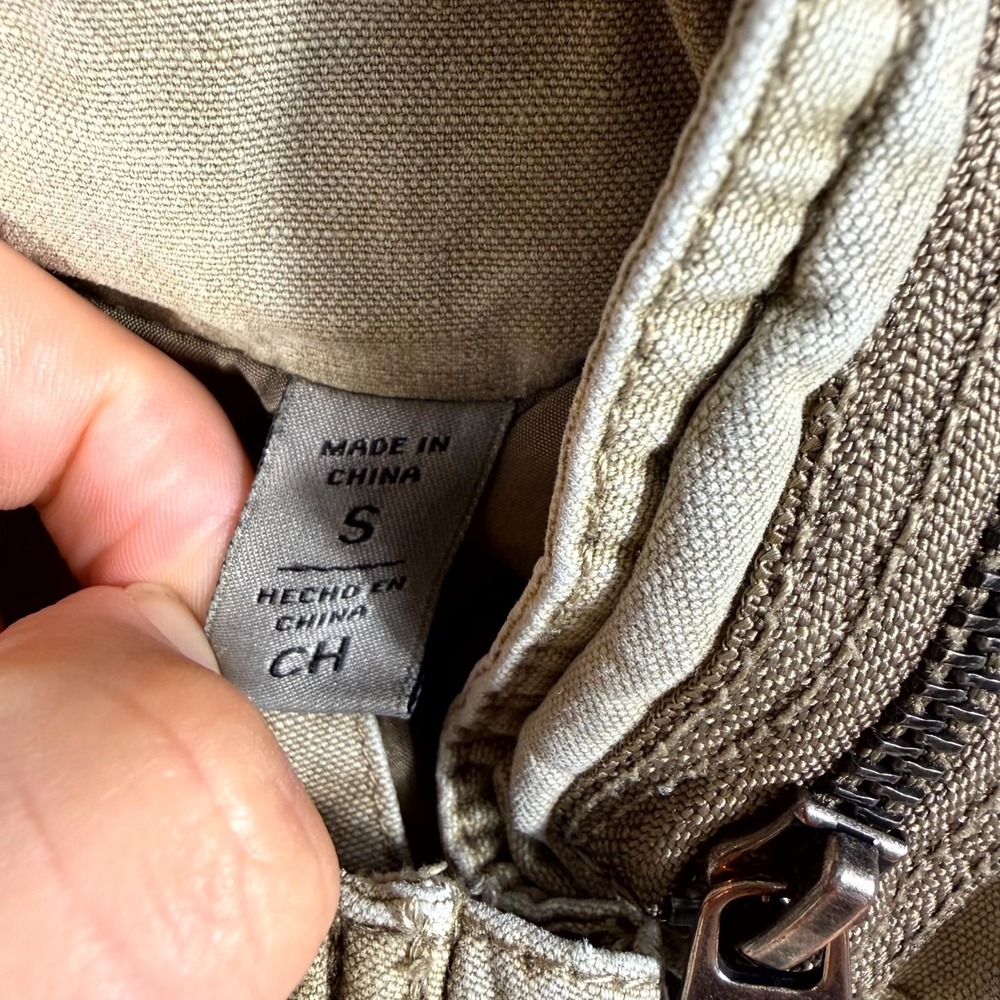 Levi's Military Jacket Mens Small Beige Cotton Canvas Workwear Utility Pockets - Picture 7 of 10